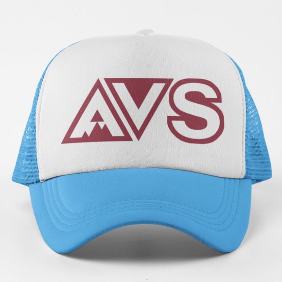 NEW Colorado Avalanche AVS Foam Trucker Mesh Snapback Hat 2 TONE: LIGHT BLUE - Picture 1 of 3